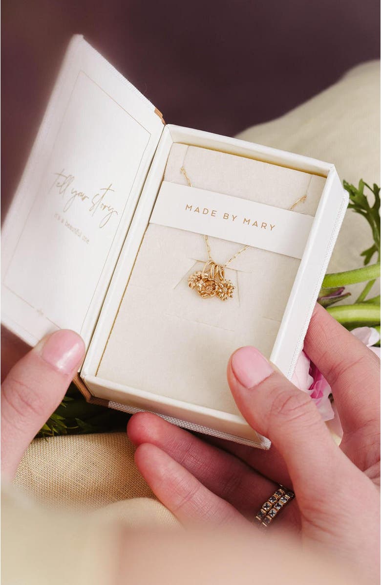 MADE BY MARY February Birth Flower Charm, Alternate, color, Silver