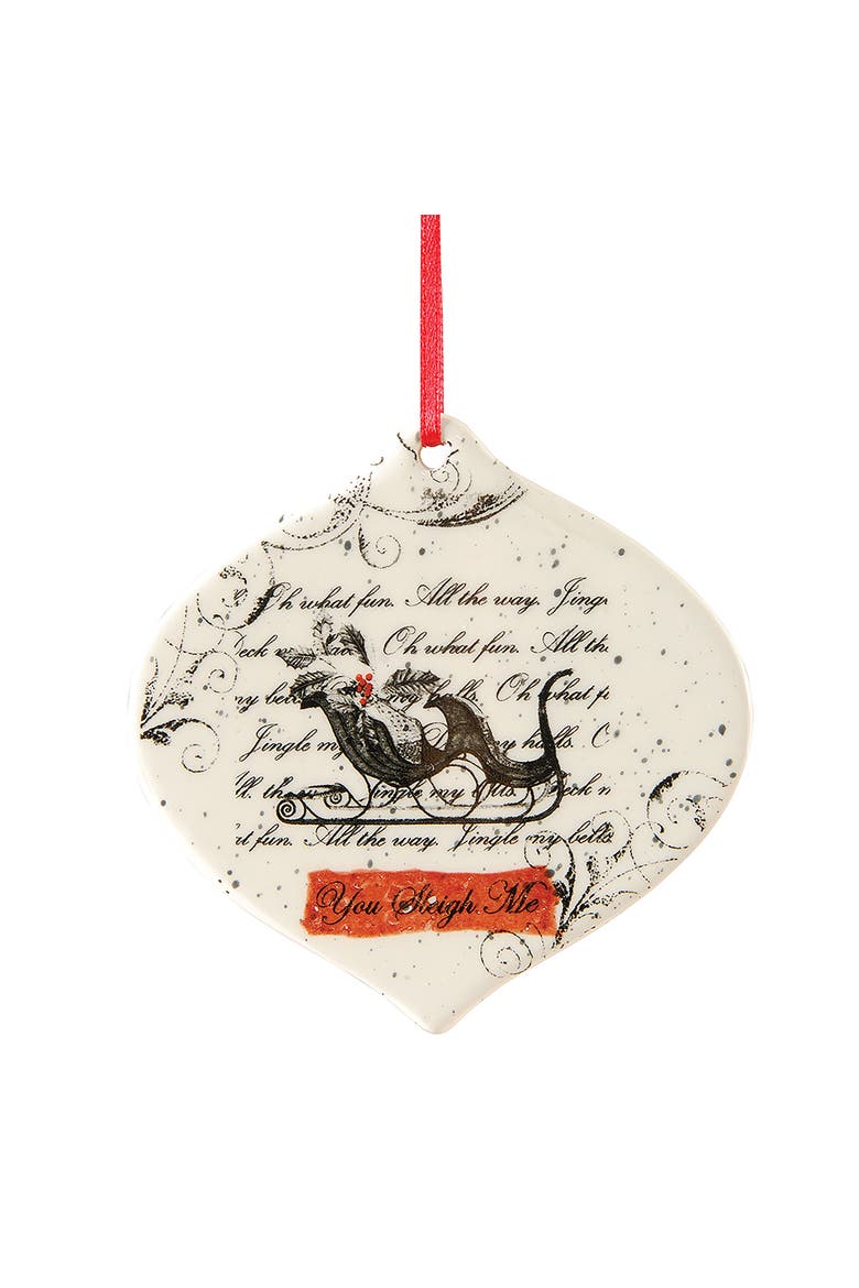 You Sleigh Me Ornament, Main, color, Blue