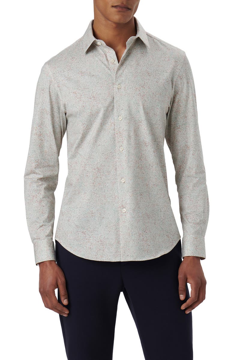 Bugatchi James OoohCotton<sup>®</sup> Marble Print Button-Up Shirt, Main, color, 