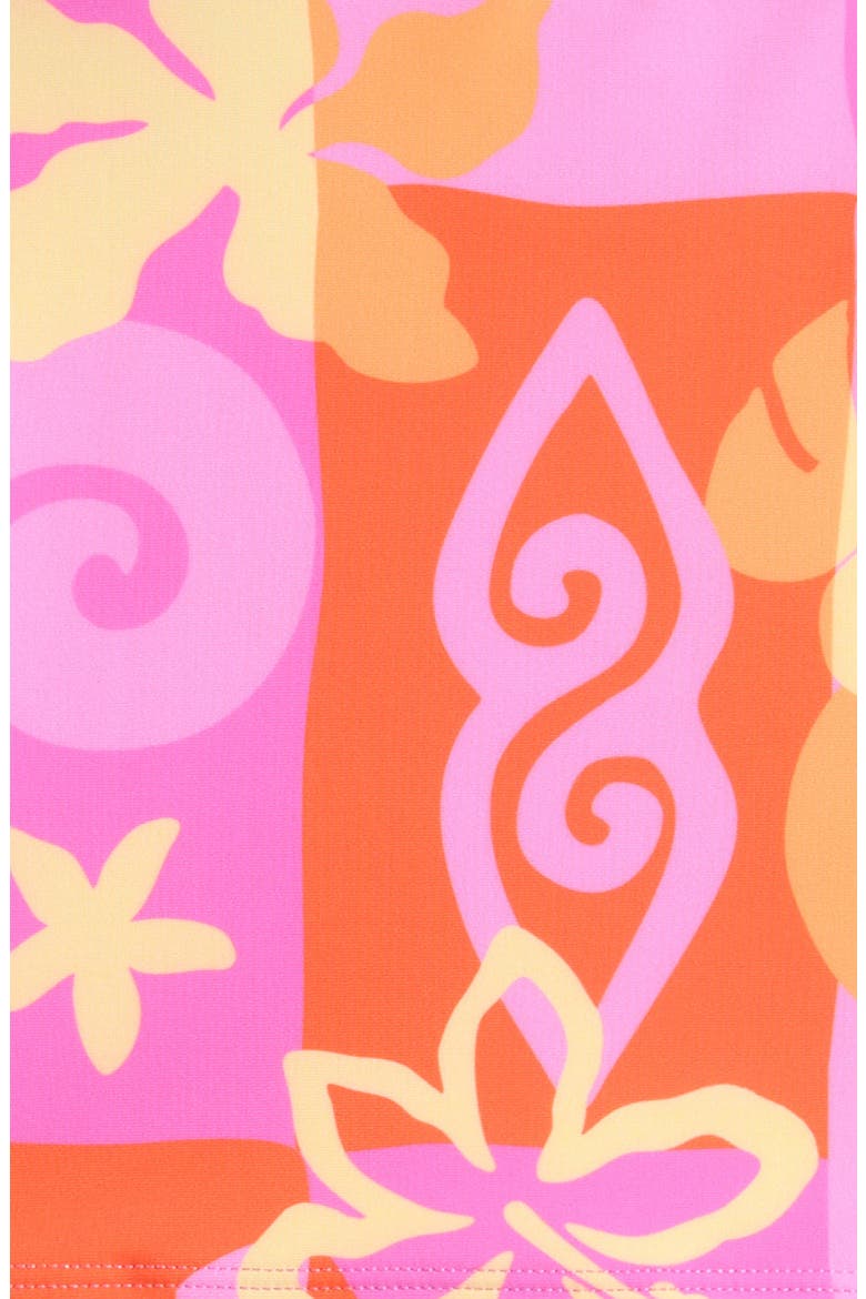 Kids' Tropical Dawn Short Sleeve Two-Piece Rashguard Swimsuit, Alternate, color, TANGERINE