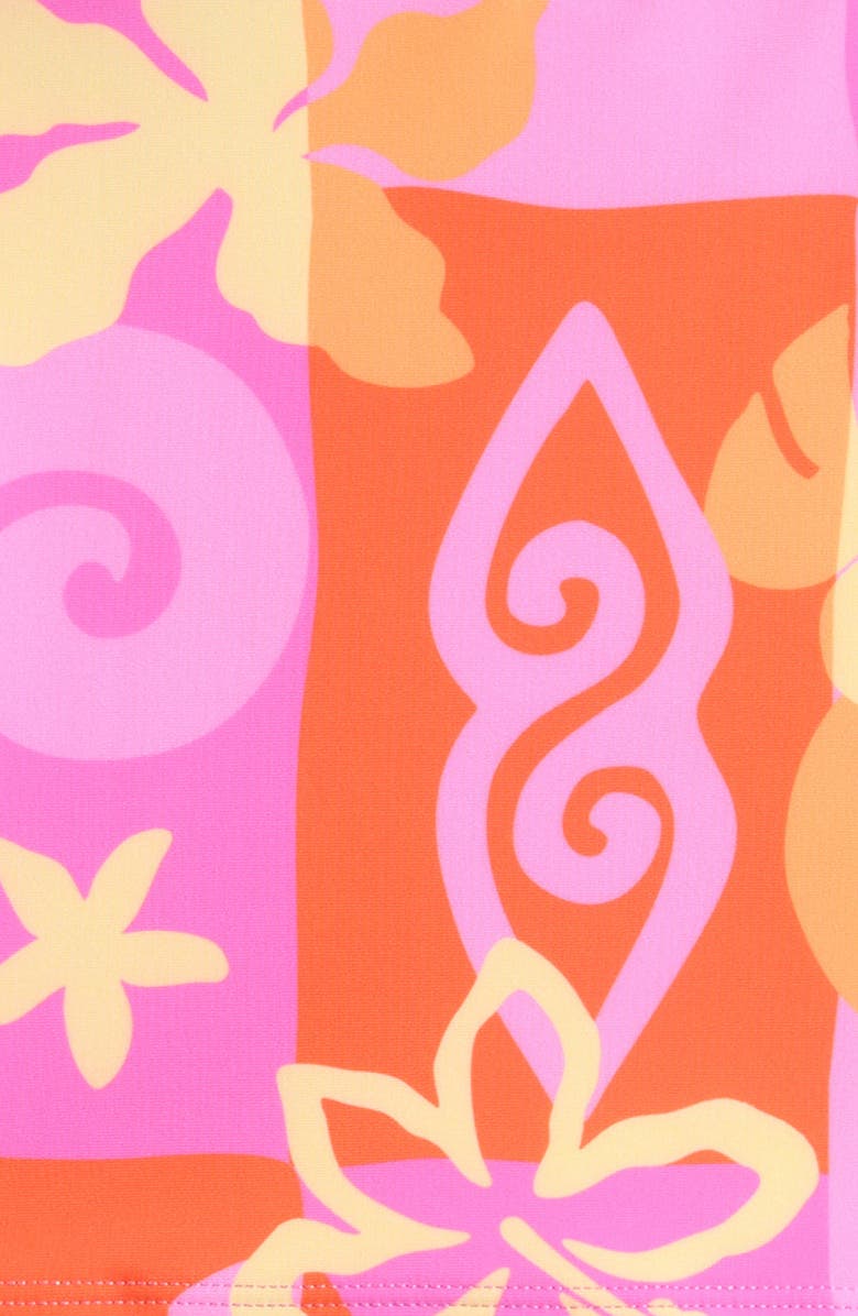 Rip Curl Kids' Tropical Dawn Short Sleeve Two-Piece Rashguard Swimsuit, Alternate, color, 