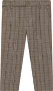 Space Grey Woven Plaid Long Pants