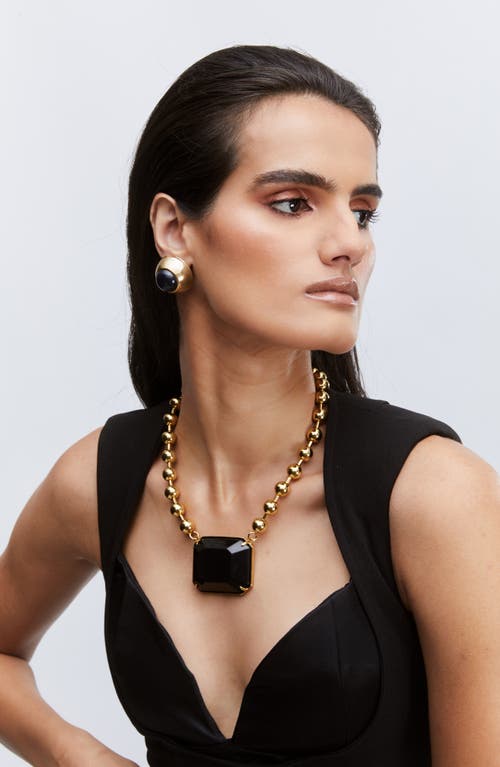 Julietta Bombe Stud Earrings In Gold Black