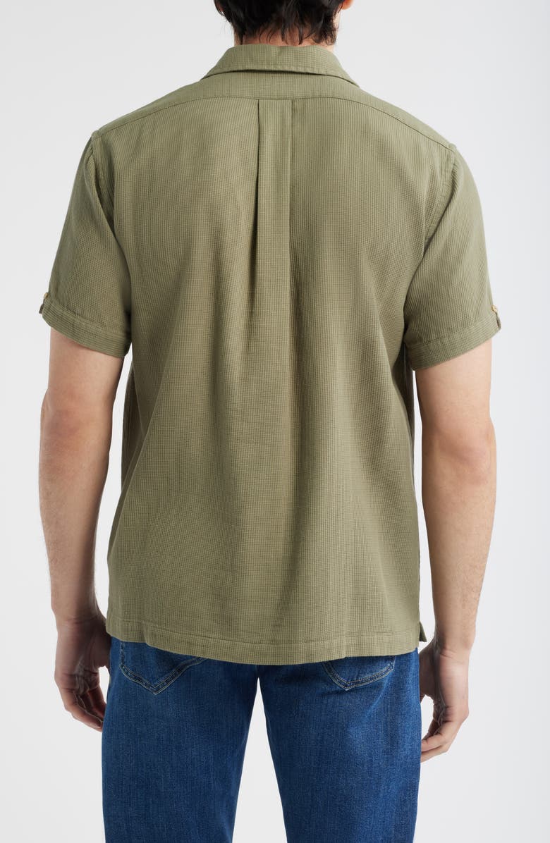 Brooks Brothers Cotton Waffle Camp Shirt, Alternate, color, 