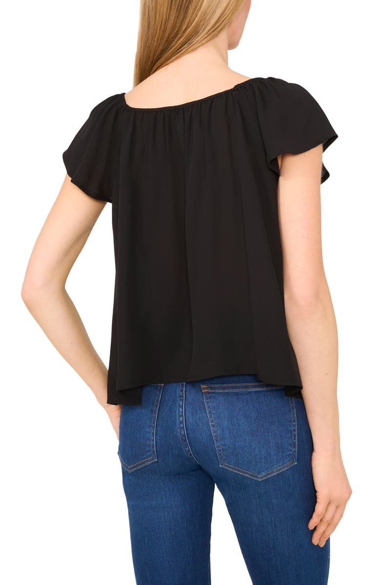 CeCe Scoop Neck Flutter Sleeve Top, Alternate, color, 