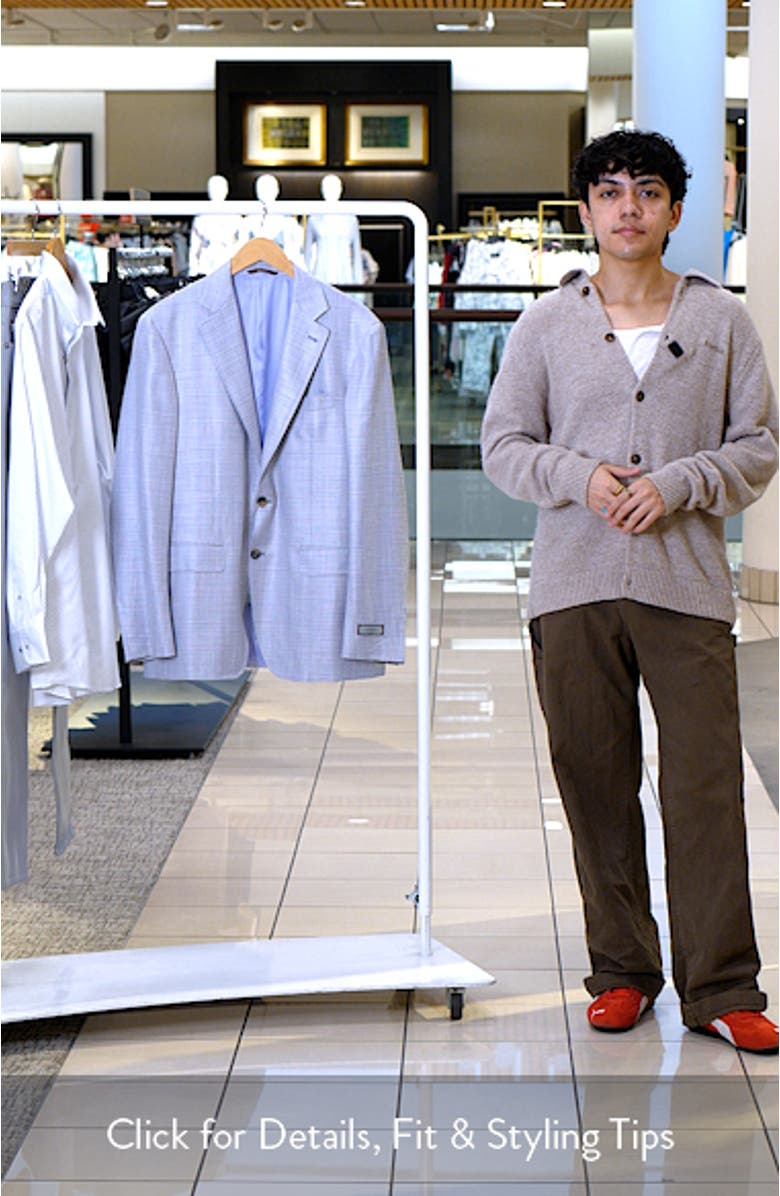 Kei Trim Fit Light Purple Mélange Wool & Silk Blend Sport Coat, sales video thumbnail