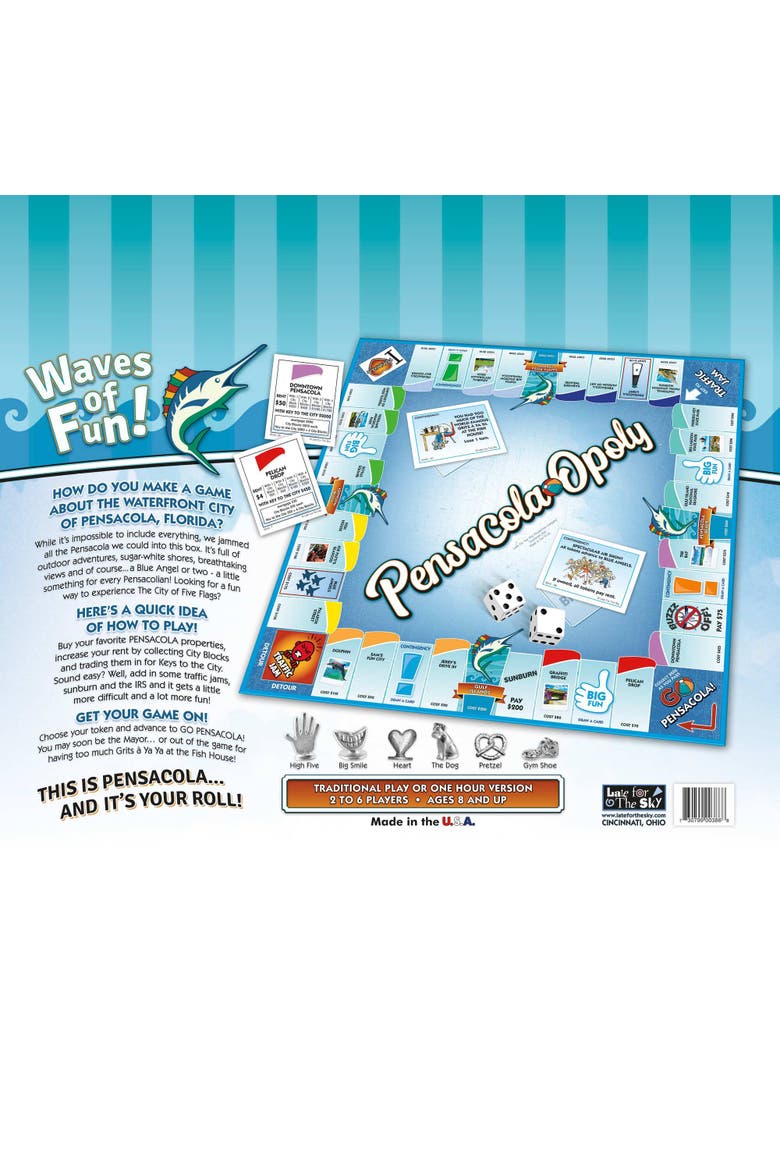 Pensacola Opoly Board Game, Alternate, color, Multicolored