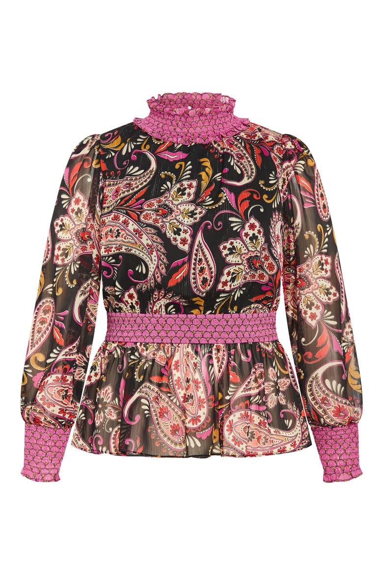 Annalise Floral Smocked Top, Alternate, color, PEACEFUL PAISLEY