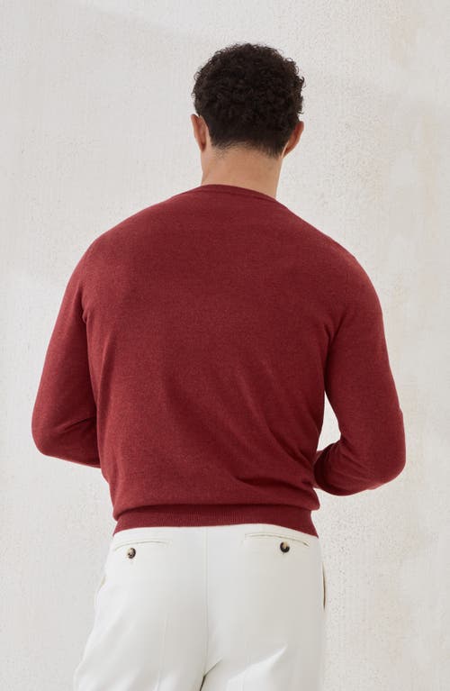 Brunello Cucinelli Cashmere And Silk Crew-neck Sweater In Red