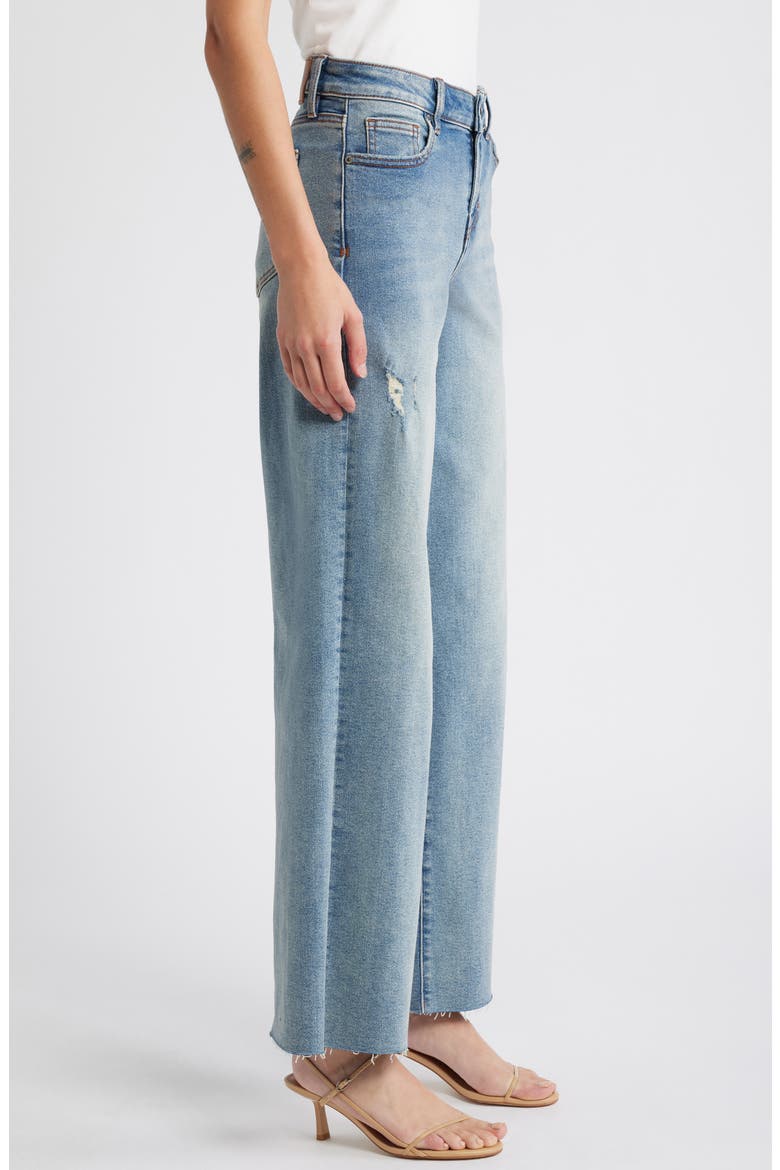 Raw Hem Mid Rise Dad Jeans, Alternate, color, MEDIUM WASH