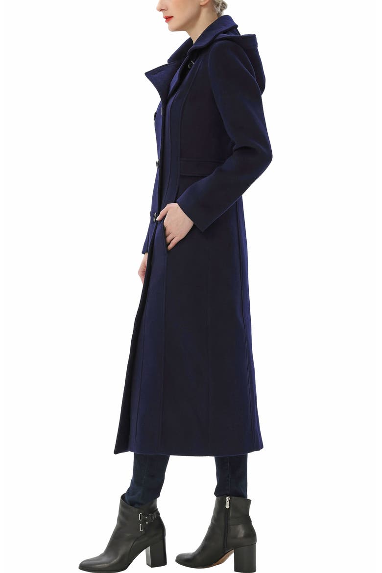 Women's Laila Hooded Wool Coat, Alternate, color, Navy