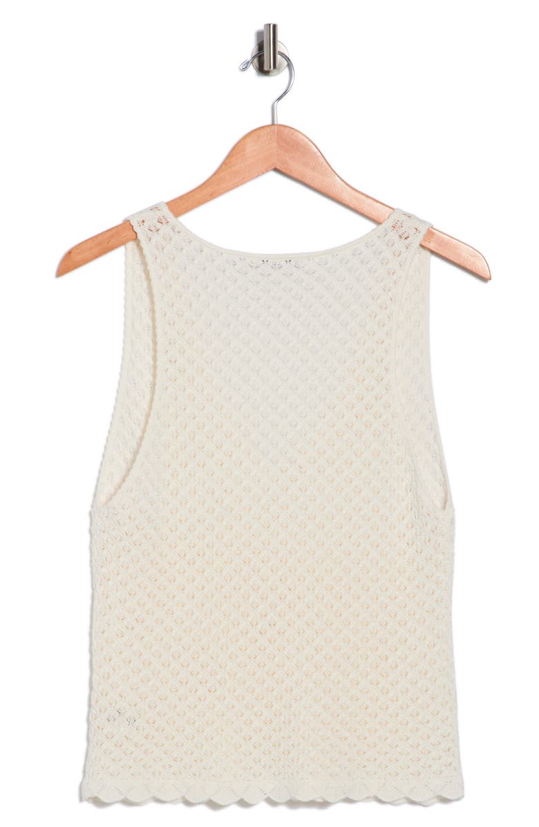 Alice + Olivia Annalise Pointelle Sweater Tank, Alternate, color, Soft White