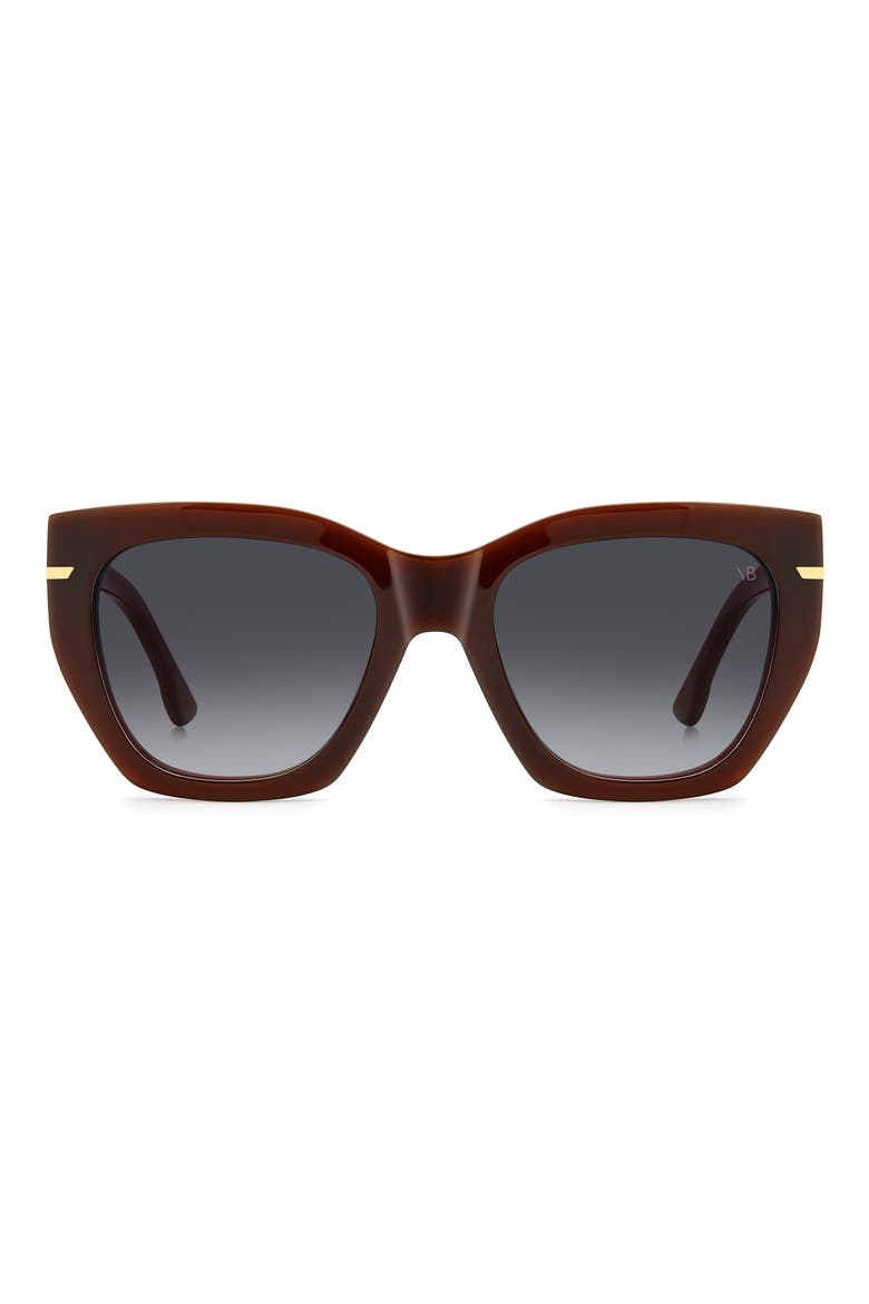 VB 7017/S 52mm Rectangular Sunglasses, Main, color, BROWN/ DARK GREY SF