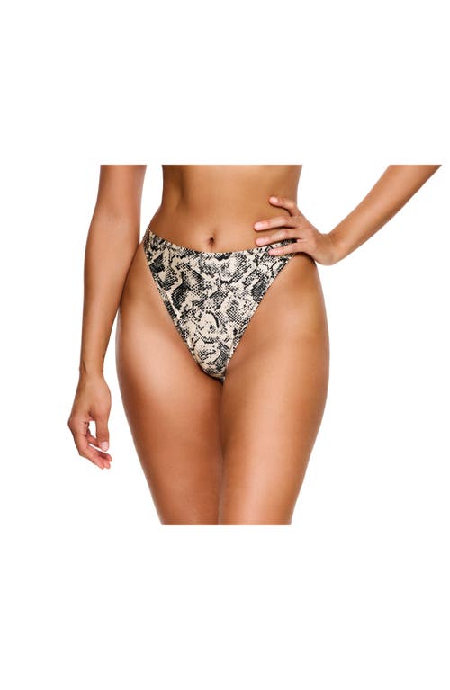 Flirtt Gottex Silky Python High Waist High Leg Bikini Bottom Swimsuit In Multi
