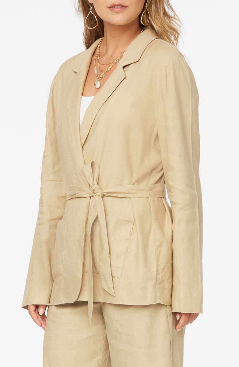 NYDJ Belted Linen Blend Blazer, Alternate, color, 