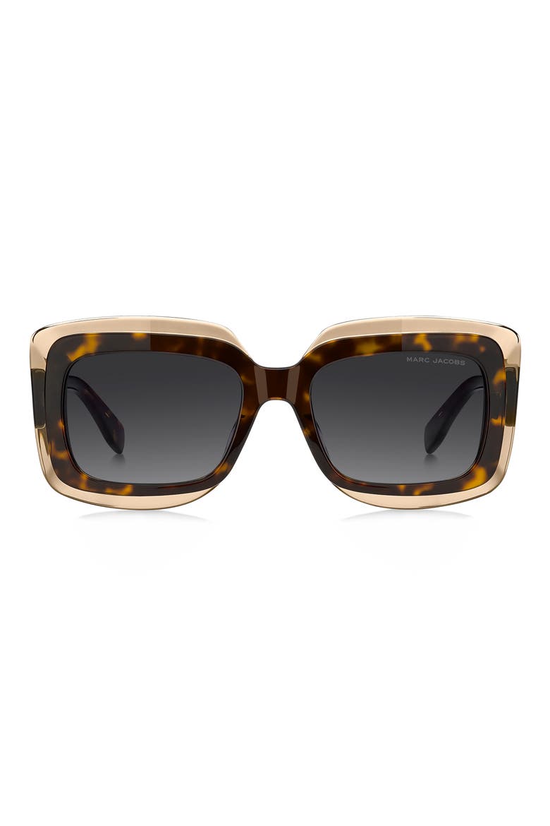54mm Rectangular Sunglasses, Main, color, HAVANA BEIGE/ DARK GREY SF