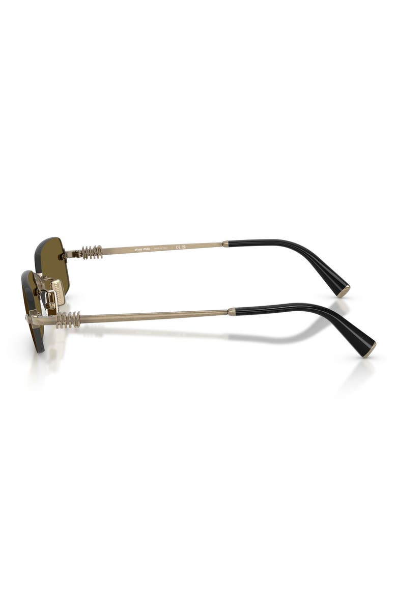 52mm Rectangular Sunglasses, Alternate, color, OLD GOLD / DARK BROWN