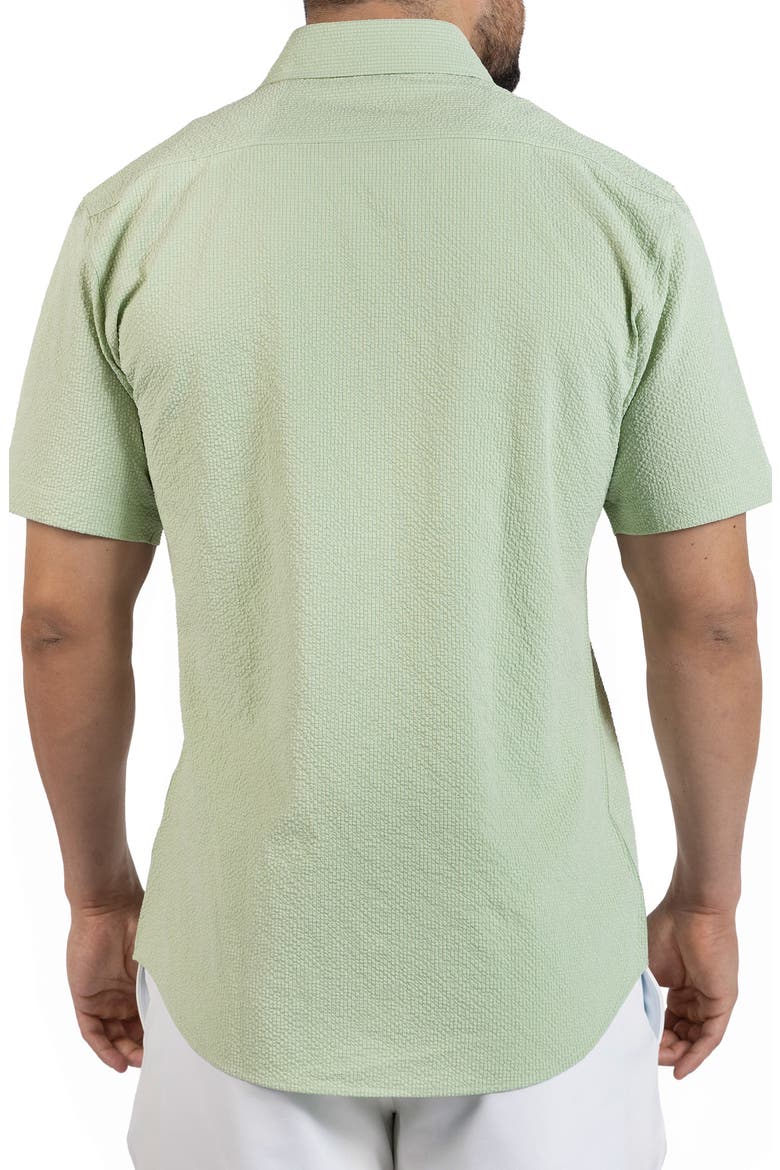 Seersucker Short Sleeve Button-Up Shirt, Alternate, color, SAGE