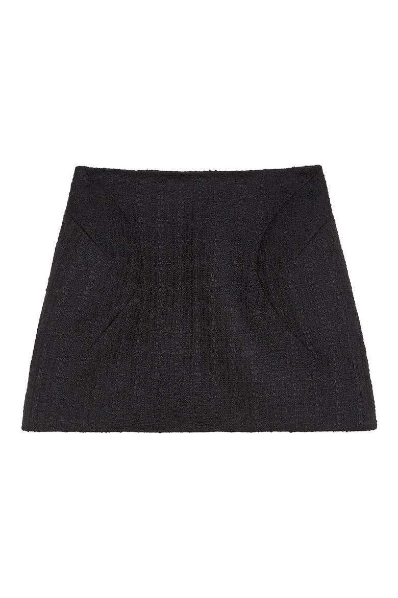 Wool & Mohair Miniskirt, Alternate, color, BLACK