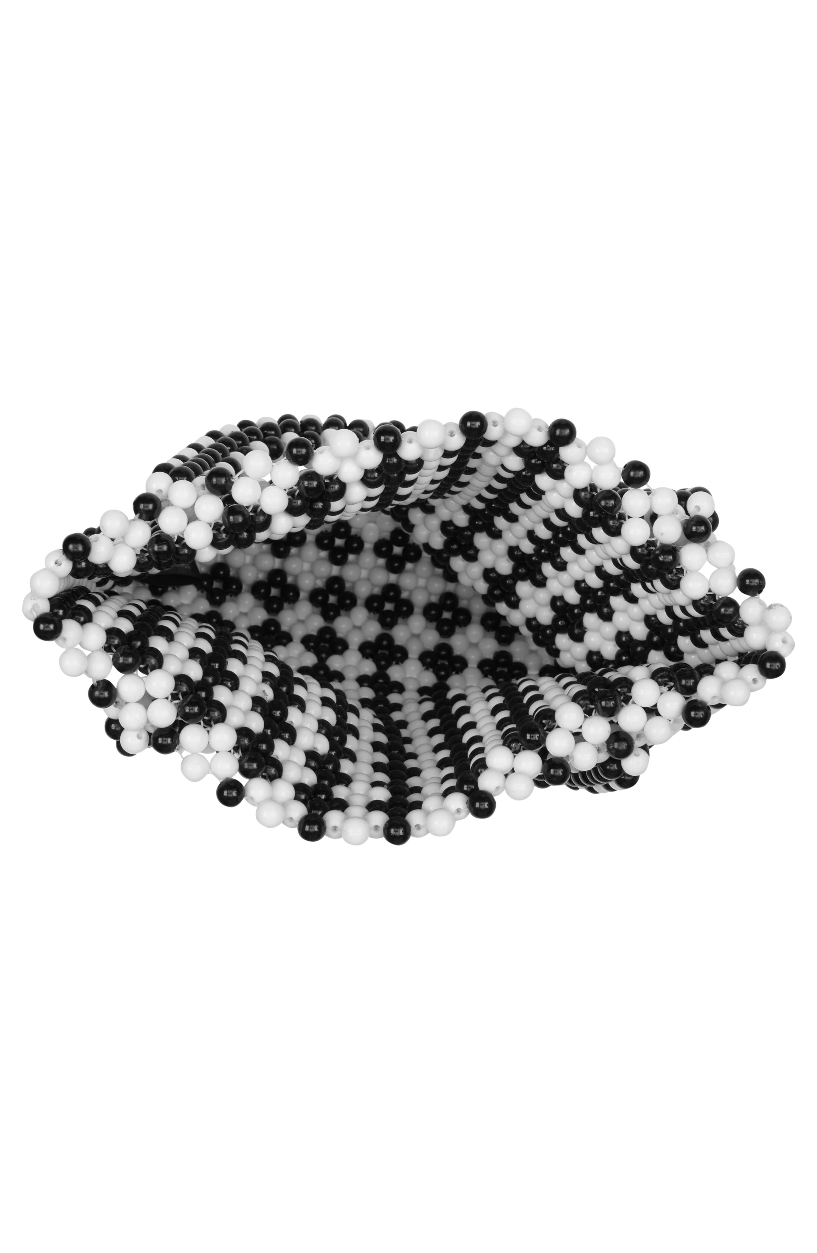 Lulu Gingham Beaded Tote Bag, Alternate, color, 