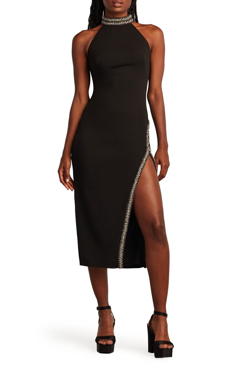 SHO by Tadashi Shoji Embellished Stretch Midi Dress, Main, color,