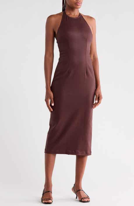 Esme Halter Neck Faux Leather Dress