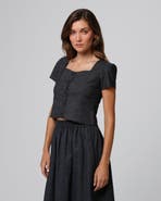 JUANA Hemp Blend Button Front Top