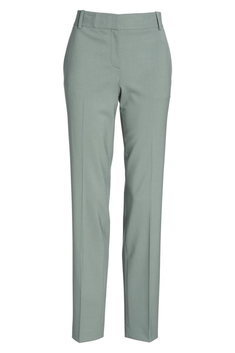 Straight Leg Stretch Wool Trousers, Alternate, color, PALE GREY MOSS