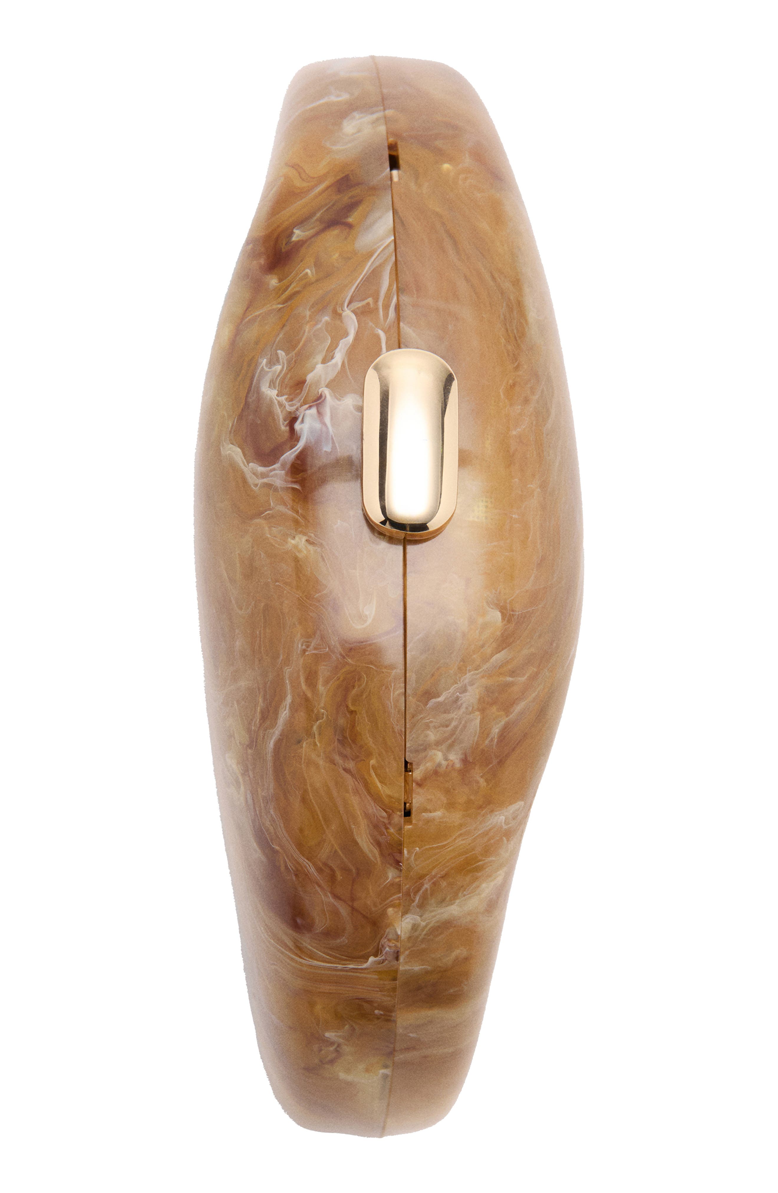 Oval Clutch, Alternate, color, COGNAC