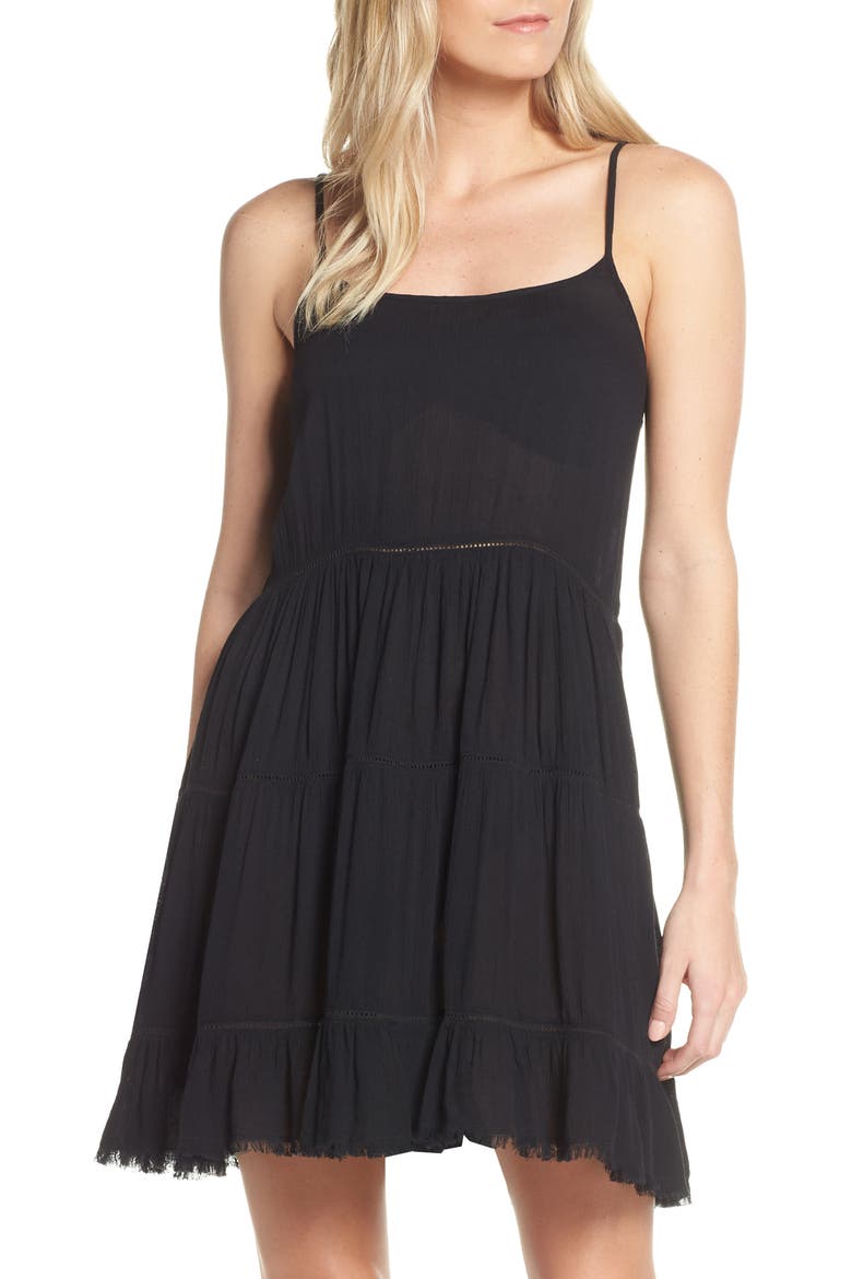 Cover-Up Minidress, Main, color, BLACK