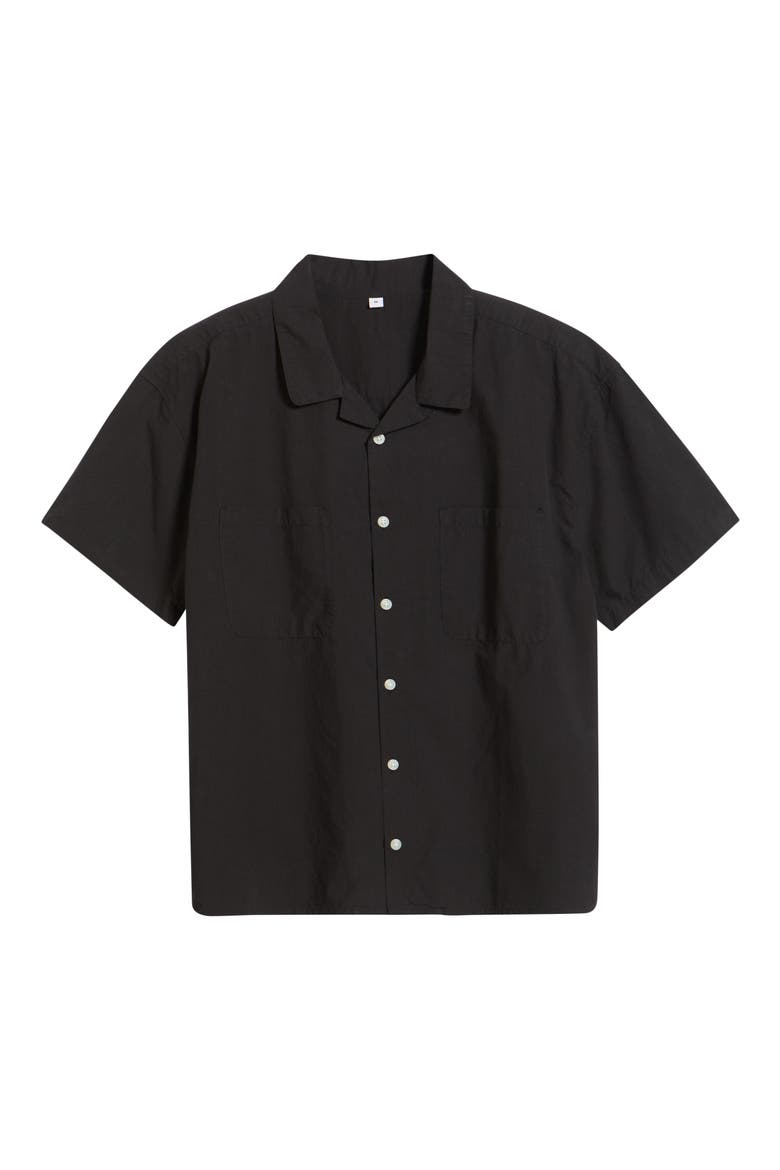 Relaxed Fit Camp Shirt, Alternate, color, BLACK