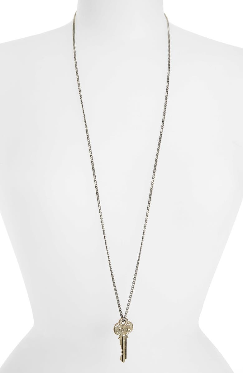 The Giving Keys 'Love' Copper Chain Key Pendant Necklace, Main, color, 