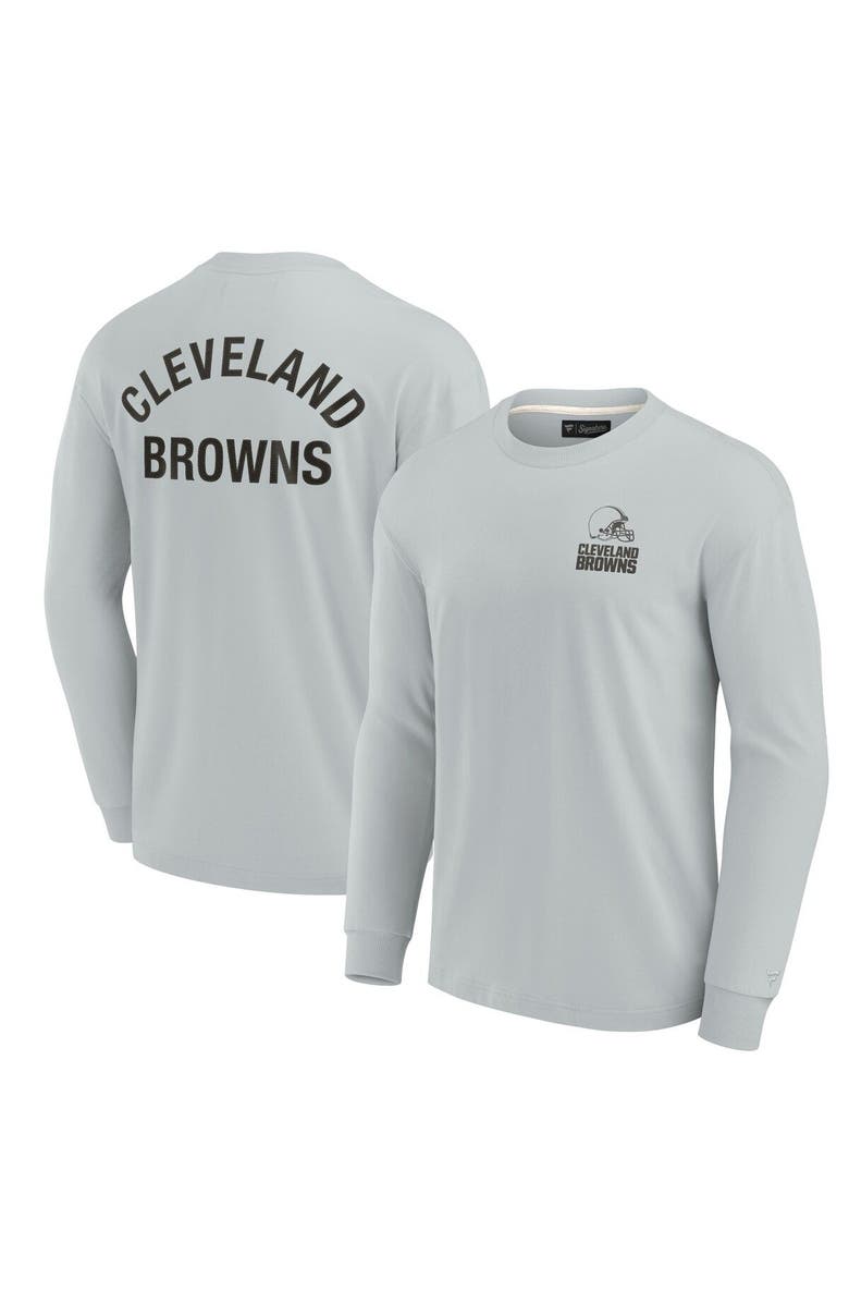 Fanatics Signature Unisex Fanatics Signature Gray Cleveland Browns Elements Super Soft Long Sleeve T-Shirt, Main, color, Gray