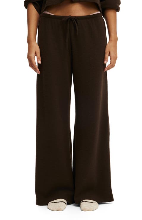 Women's Super Soft Waffle Wide Leg Pant