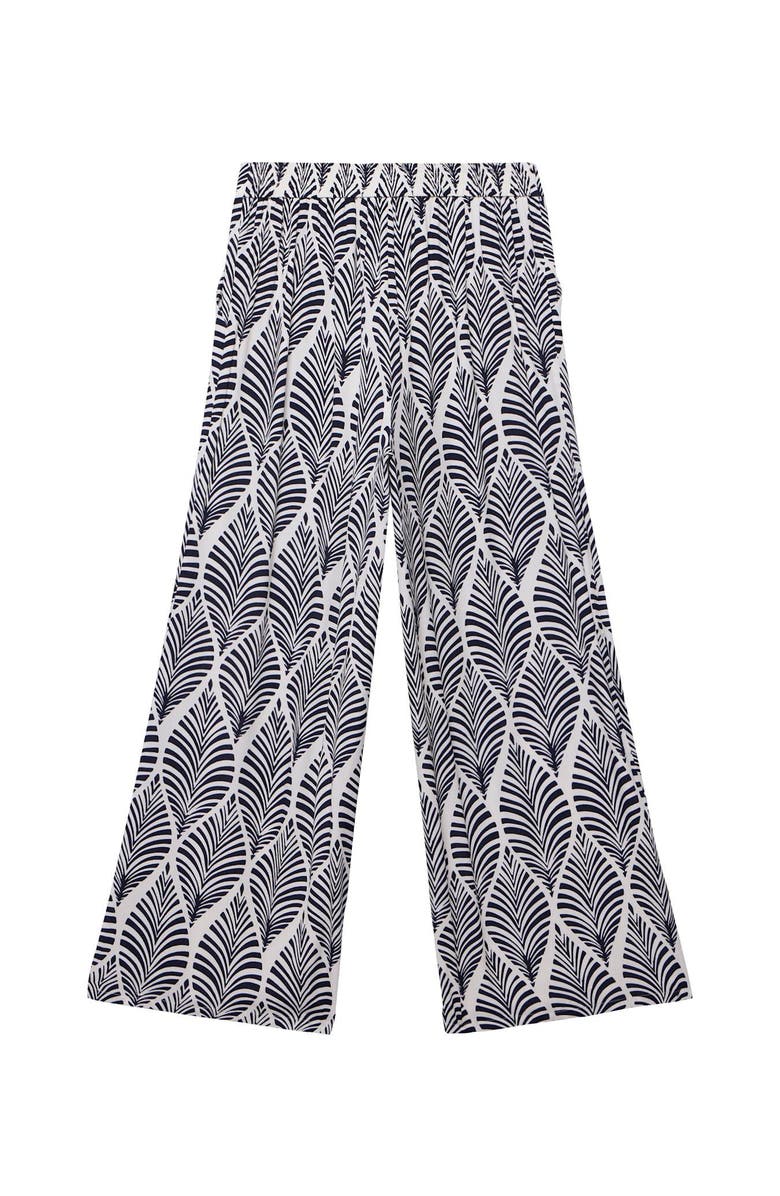 MINT VELVET Leaf Print Wide Leg Trousers, Alternate, color, Blue