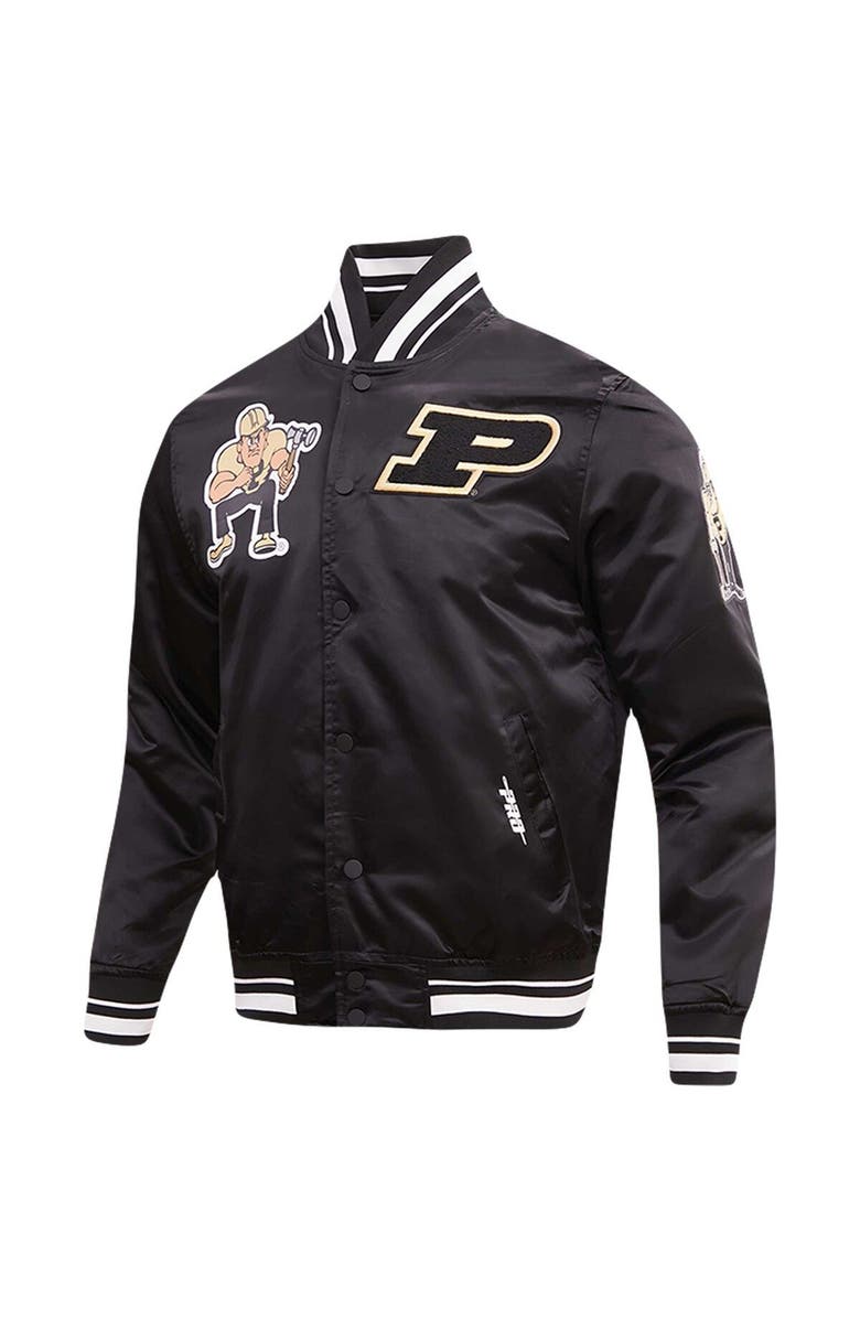 PRO STANDARD Men's Pro Standard Black Purdue Boilermakers Classic Satin Full-Snap Jacket, Alternate, color, 