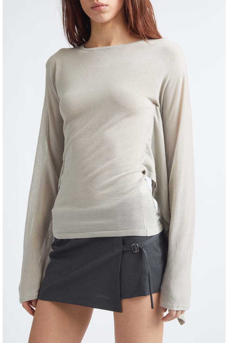 Suga Sheer Draped Top, Alternate, color, 620 - ECRU