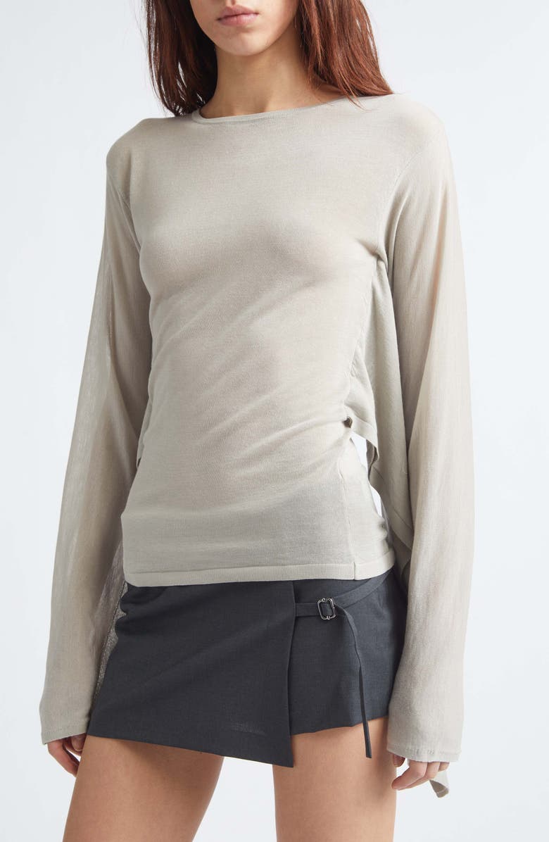 Paloma Wool Suga Sheer Draped Top, Alternate, color, 620 - Ecru