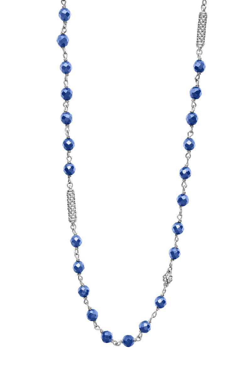 LAGOS Caviar Icon Ultramarine Ceramic Bead Dual Layer Toggle Necklace, Alternate, color, Marine