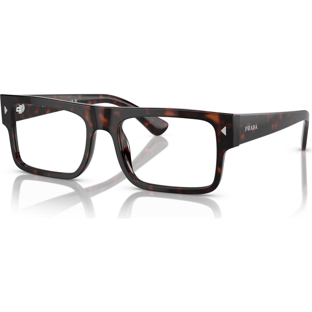 Prada 57mm Rectangle Optical Glasses In Multi