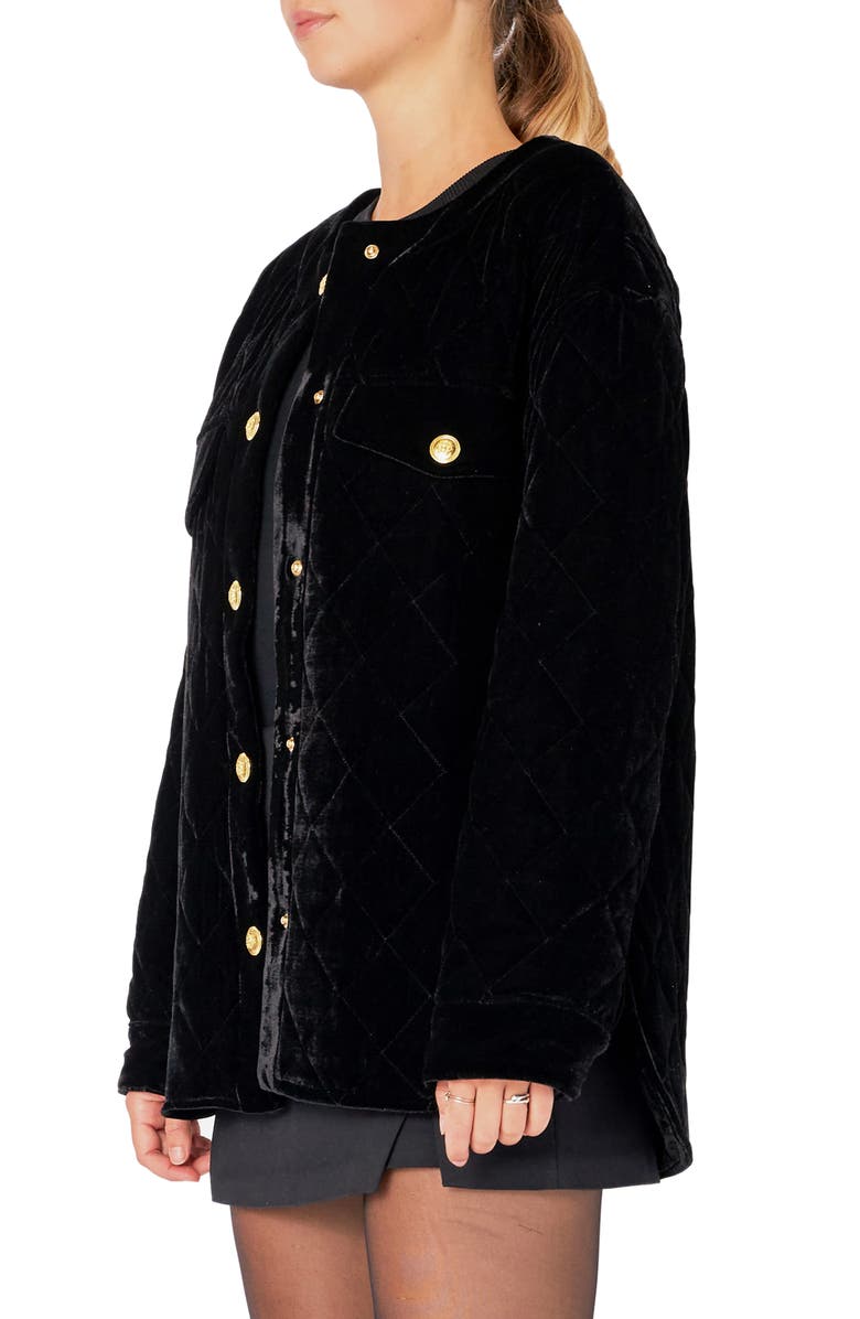 Endless Rose Premium Quilted Velvet Oversized Jacket, Alternate, color, 
