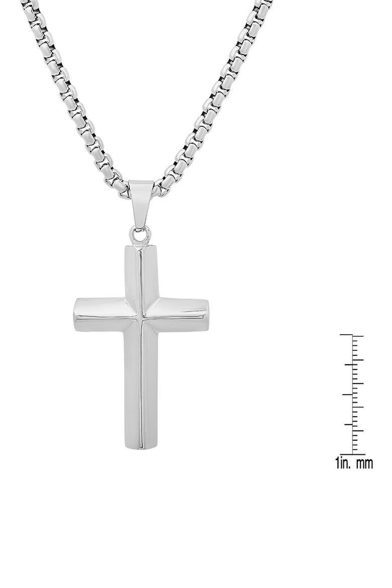 Stainless Steel Cross Pendant Necklace, Alternate, color, SILVER