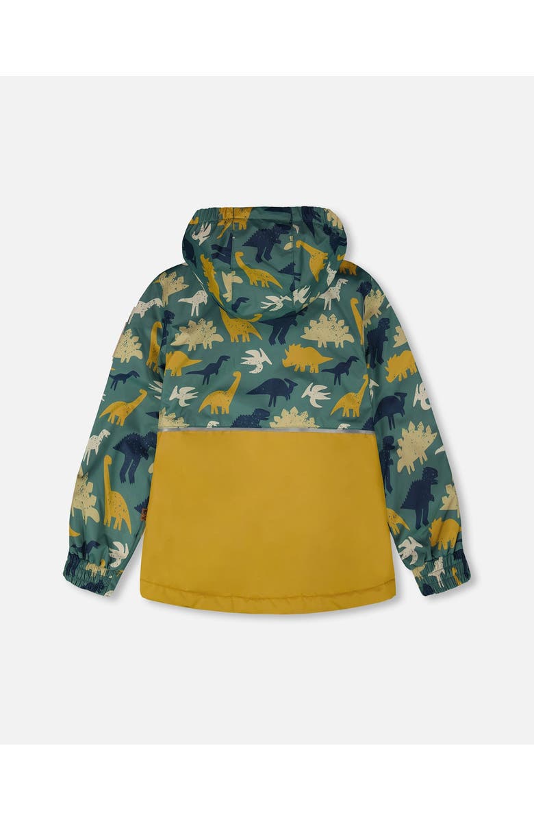 Deux par Deux Two-Piece Mid-Season Dinosaur Outerwear Set, Alternate, color, Green Dinosaur Print