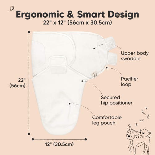 Keababies 3-pack Soothe Swaddle Wraps In White
