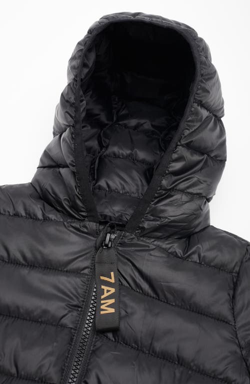 7 A.m. Enfant Kids' Roll Me Packable Puffer Jacket In Black