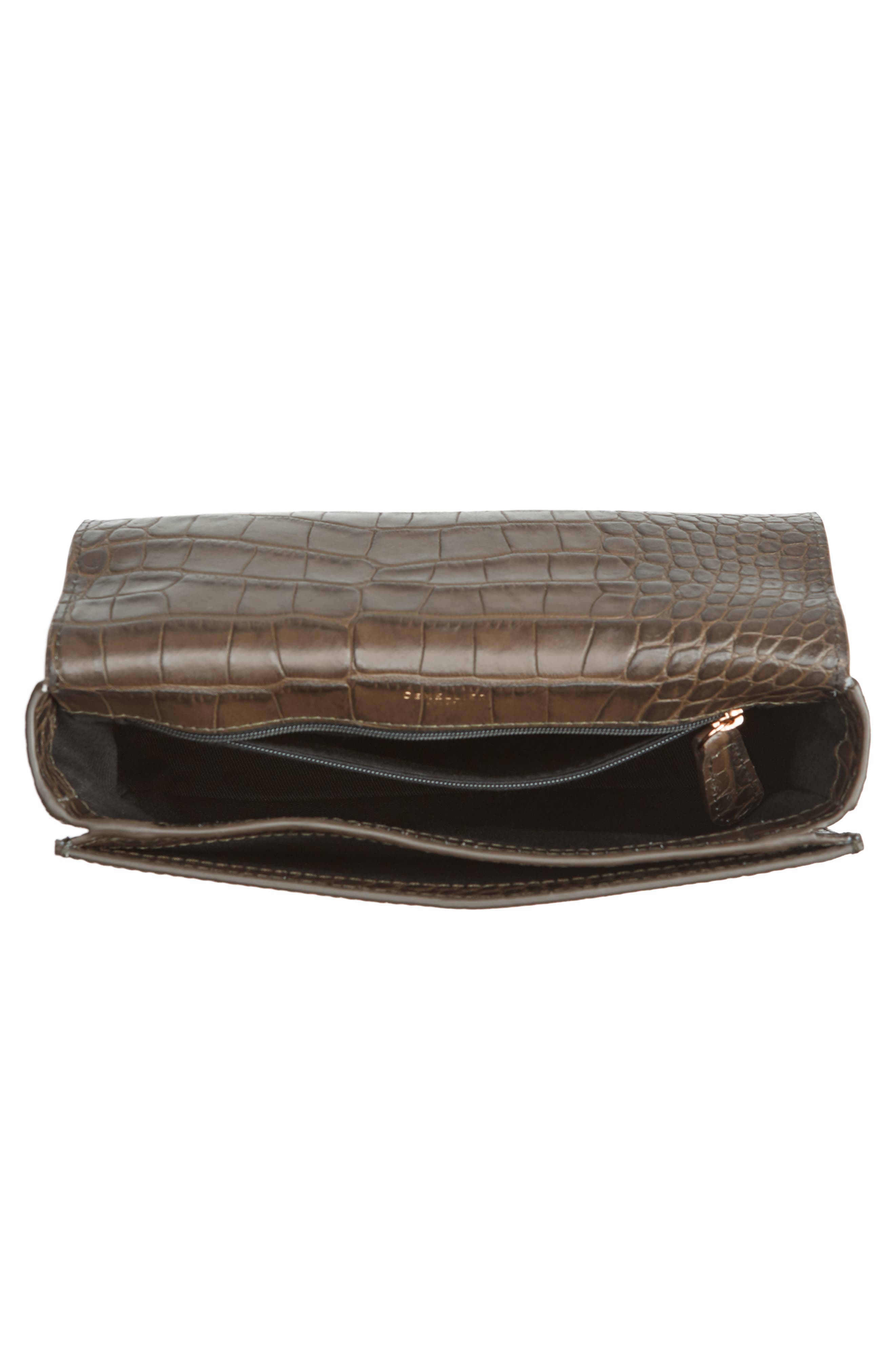DeMellier Vancouver Croc Embossed Leather Crossbody Bag, Alternate, color, 