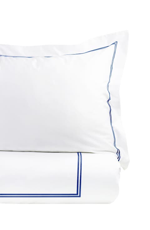 Dual Stripe Embroidered 600 Thread Count Cotton Duvet Set