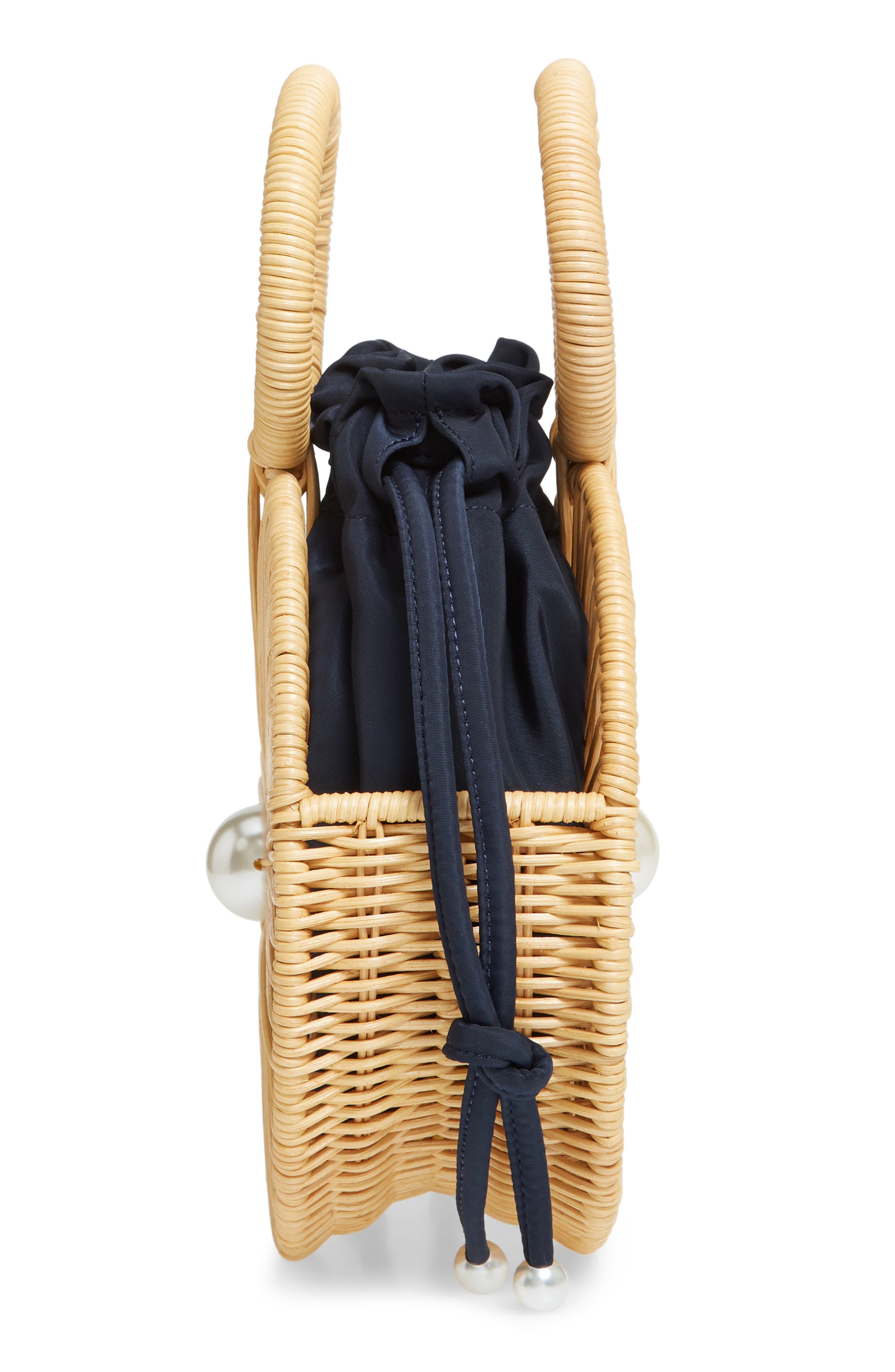 Marquerite Circle Basket Bag, Alternate, color, NATURAL/ NAVY
