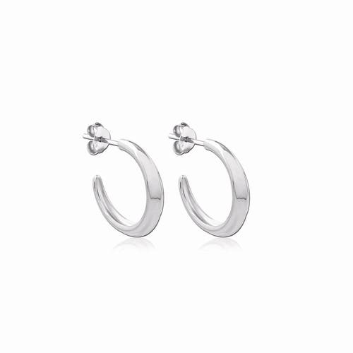 Astor & Orion Women's Crescent Silver Hoops Small In Silver