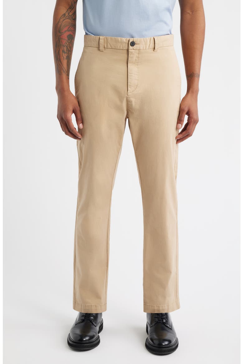 David Slim Fit Stretch Cotton Pants, Main, color, MEDIUM BEIGE